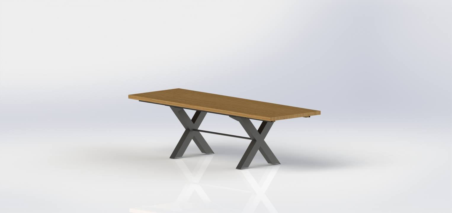 table bois acier industrielle