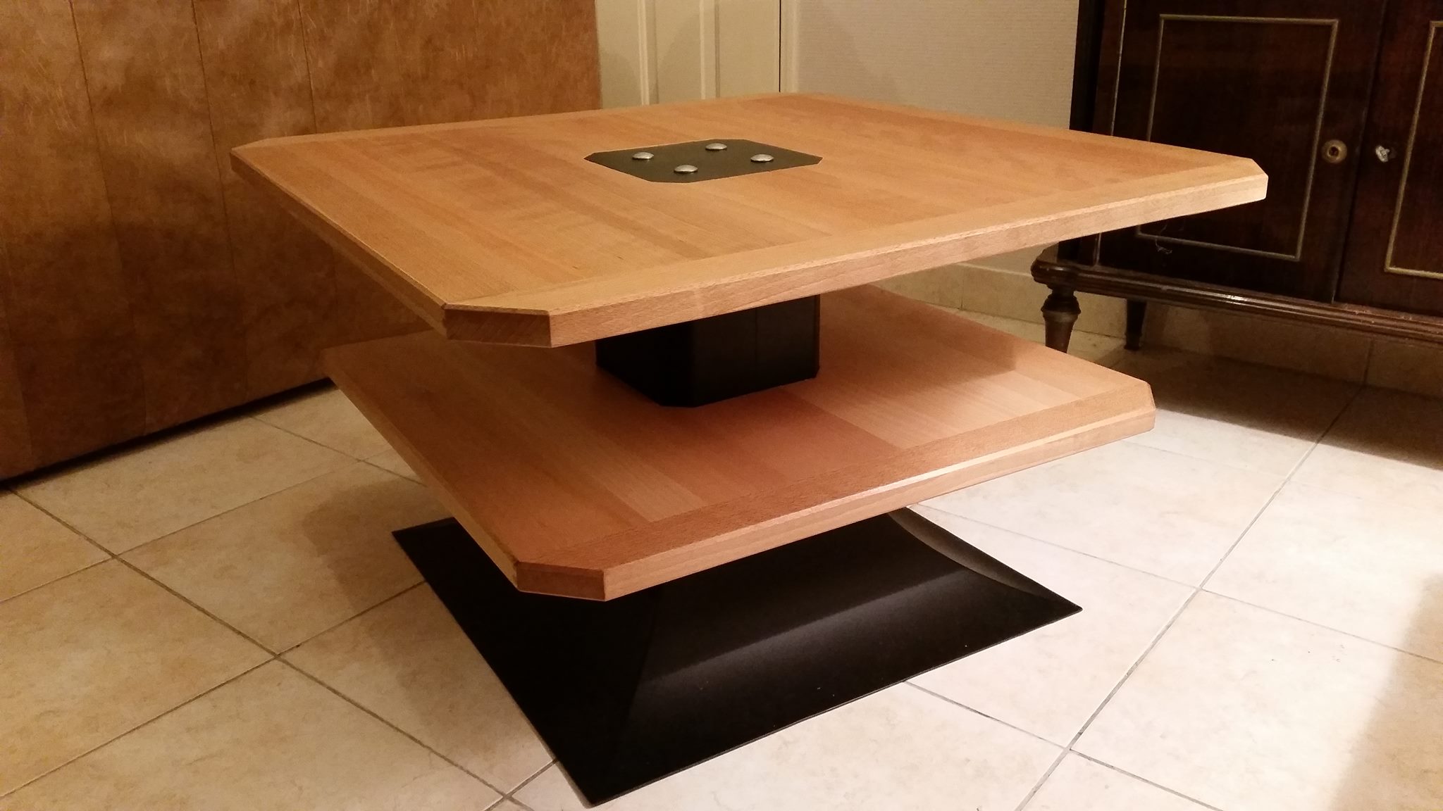 table basse bois acier