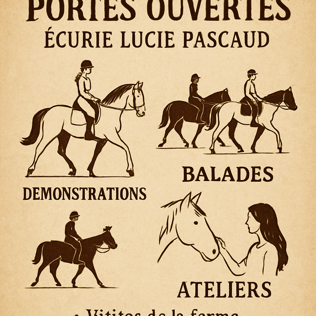 découvrez l'effervescence à l'écurie lucie pascaud à étoges à l'occasion de ses journées portes ouvertes : visitez les installations, rencontrez l'équipe et plongez dans l'univers passionnant de l'équitation.